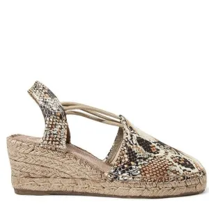 Womens Tania-MK Animal Print Cotton Blend Wedge Espadrille