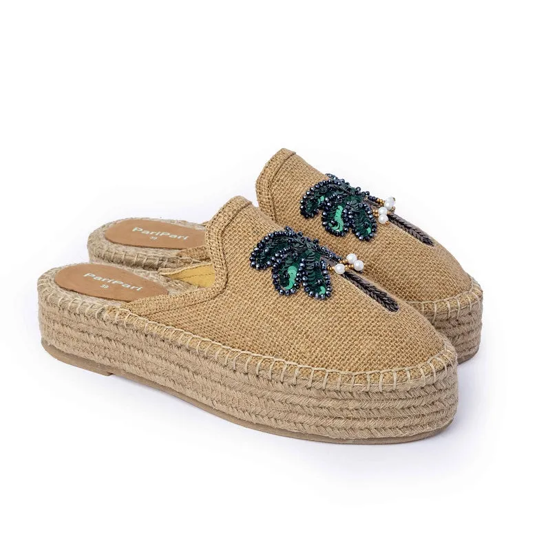 Coco Beige Espadrilles Platforms