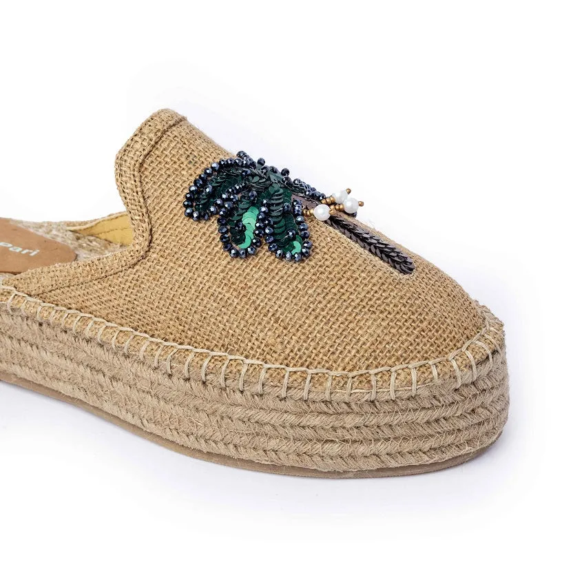 Coco Beige Espadrilles Platforms