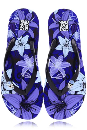 COLORS OF CALIFORNIA FLOWER POWER Indigo Flip Flops