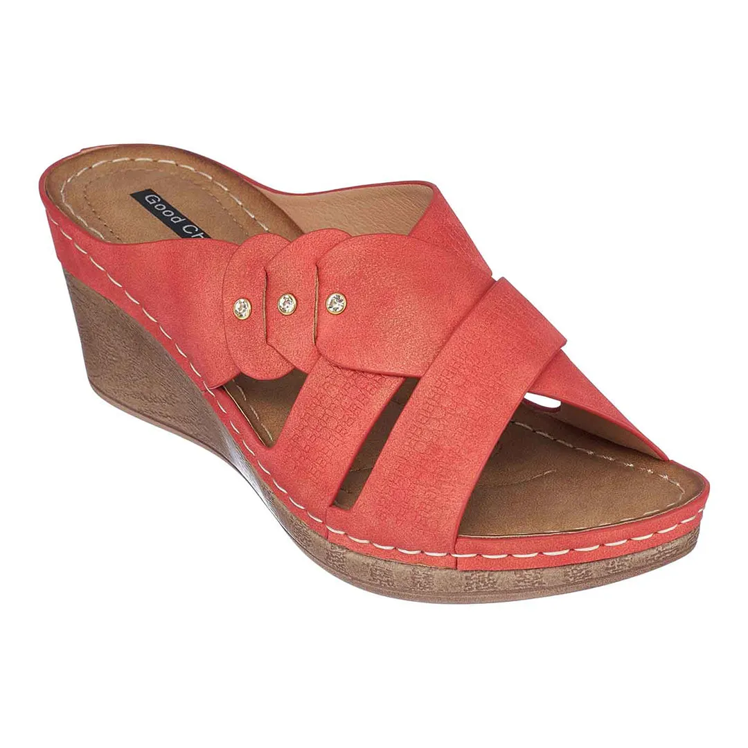 Dorty Red Wedge Sandals