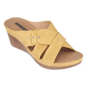 Dorty Yellow Wedge Sandals