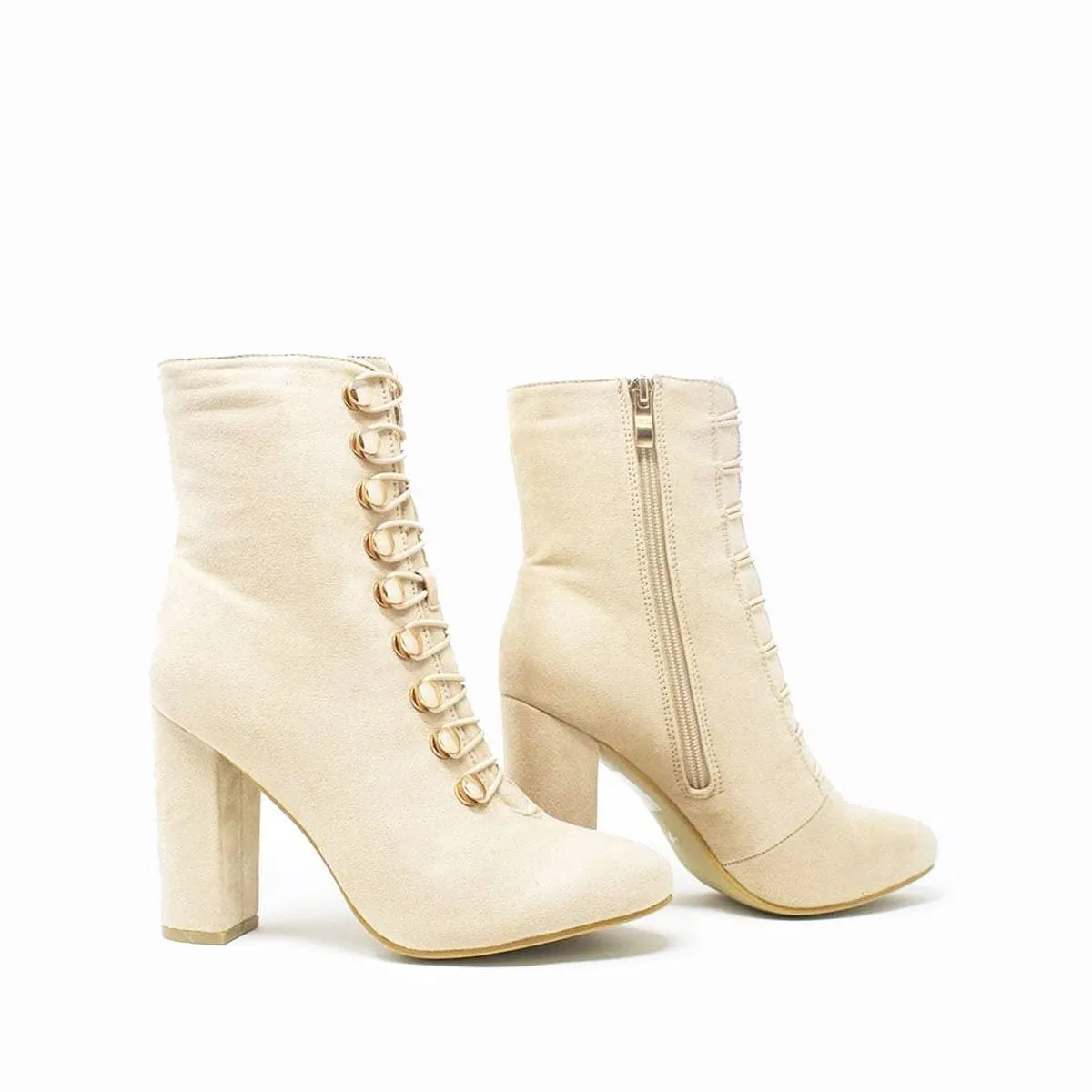 Elaine Lace Up Detail Ankle Boot