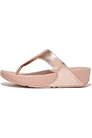 FitFlop Lulu Leather Toe Post in Rose Gold