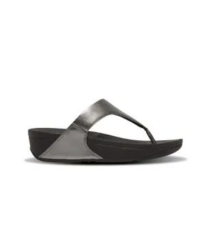 FitFlop Lulu Leather Toe Post Sandals Pewter