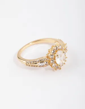 Gold Plated Opulent Statement Ring