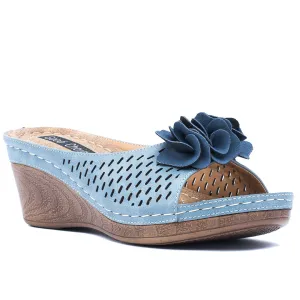 Juliet Blue Wedge Sandals