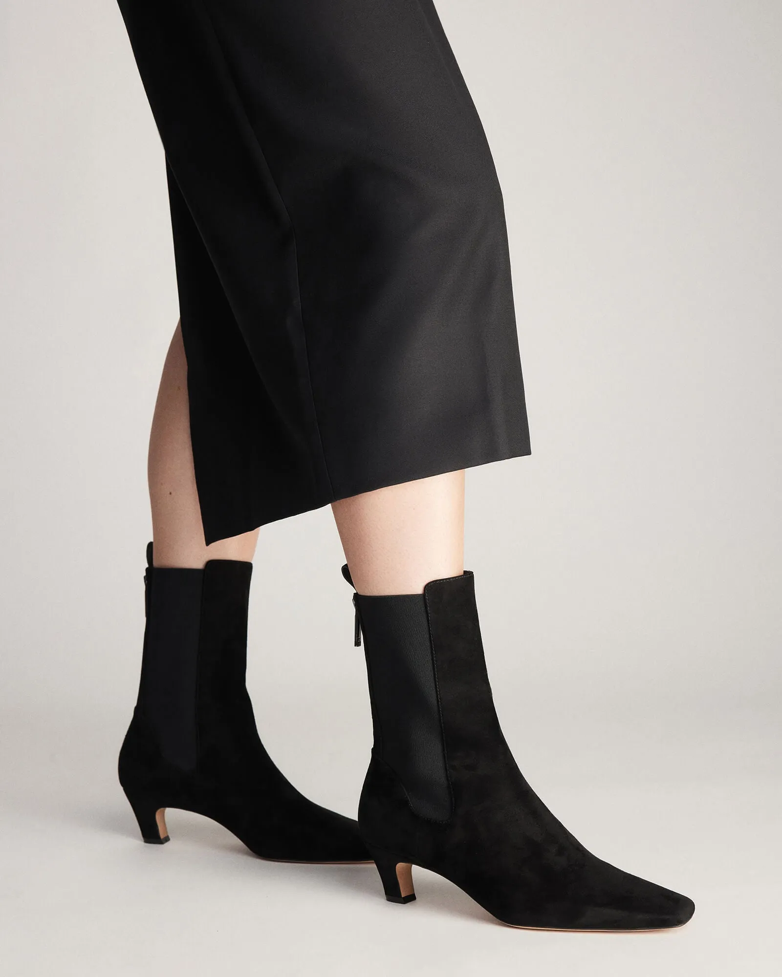 KACEY MID ANKLE BOOTS BLACK SUEDE