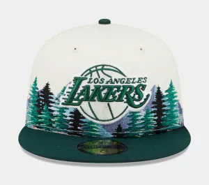 Los Angeles Lakers Outdoor 59Fifty Fitted Mens Hat (White/Green)