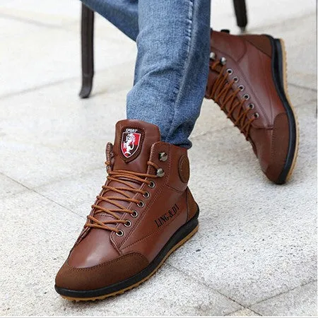 Mens Leisure Lace Up Sneaker Boots