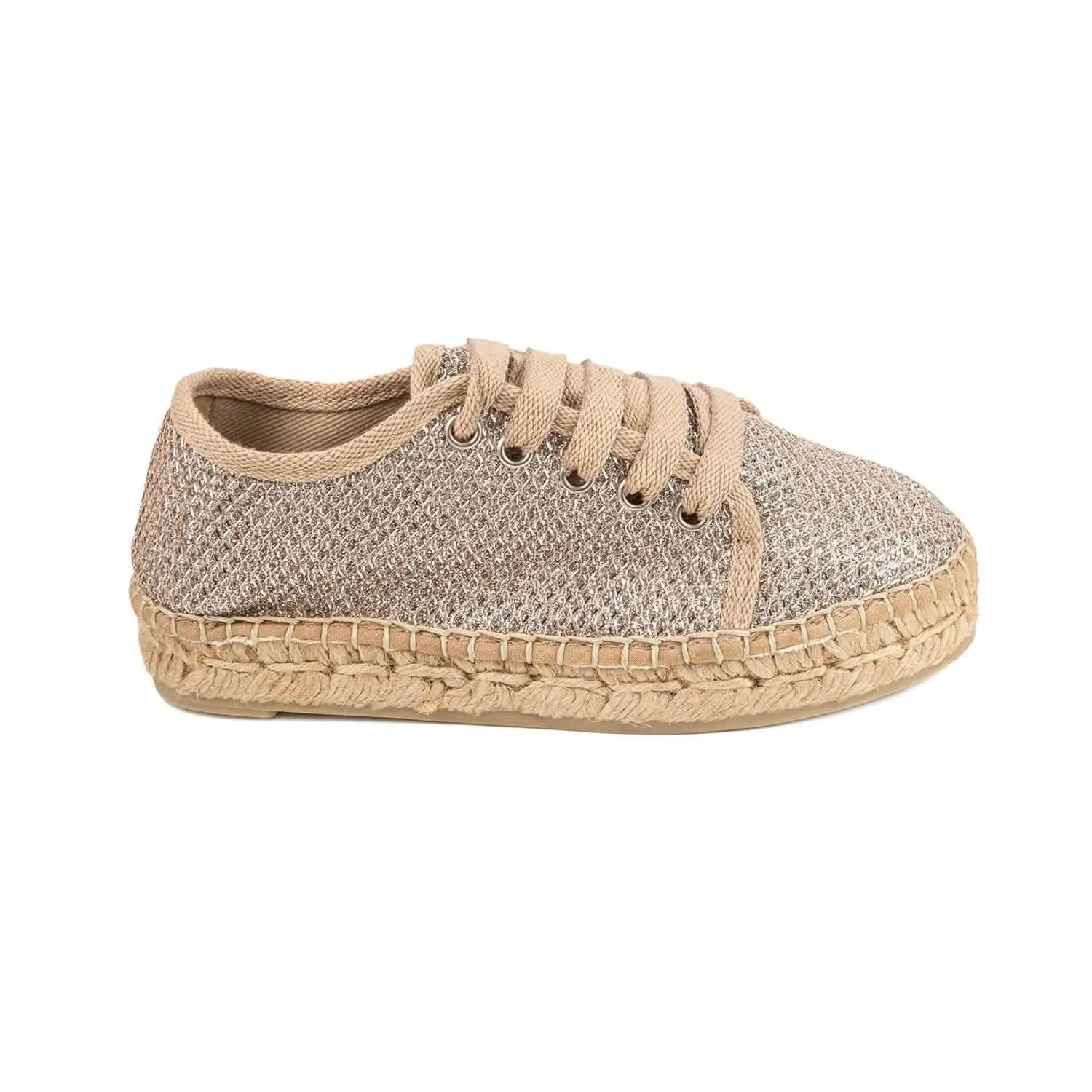 Metallic Cotton Blend Platform Espadrille for kids - Emy-S