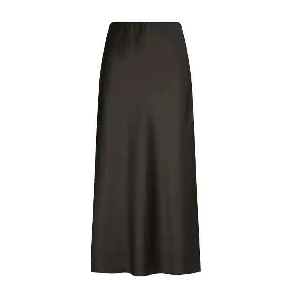 Millie Slip Skirt - Black Satin