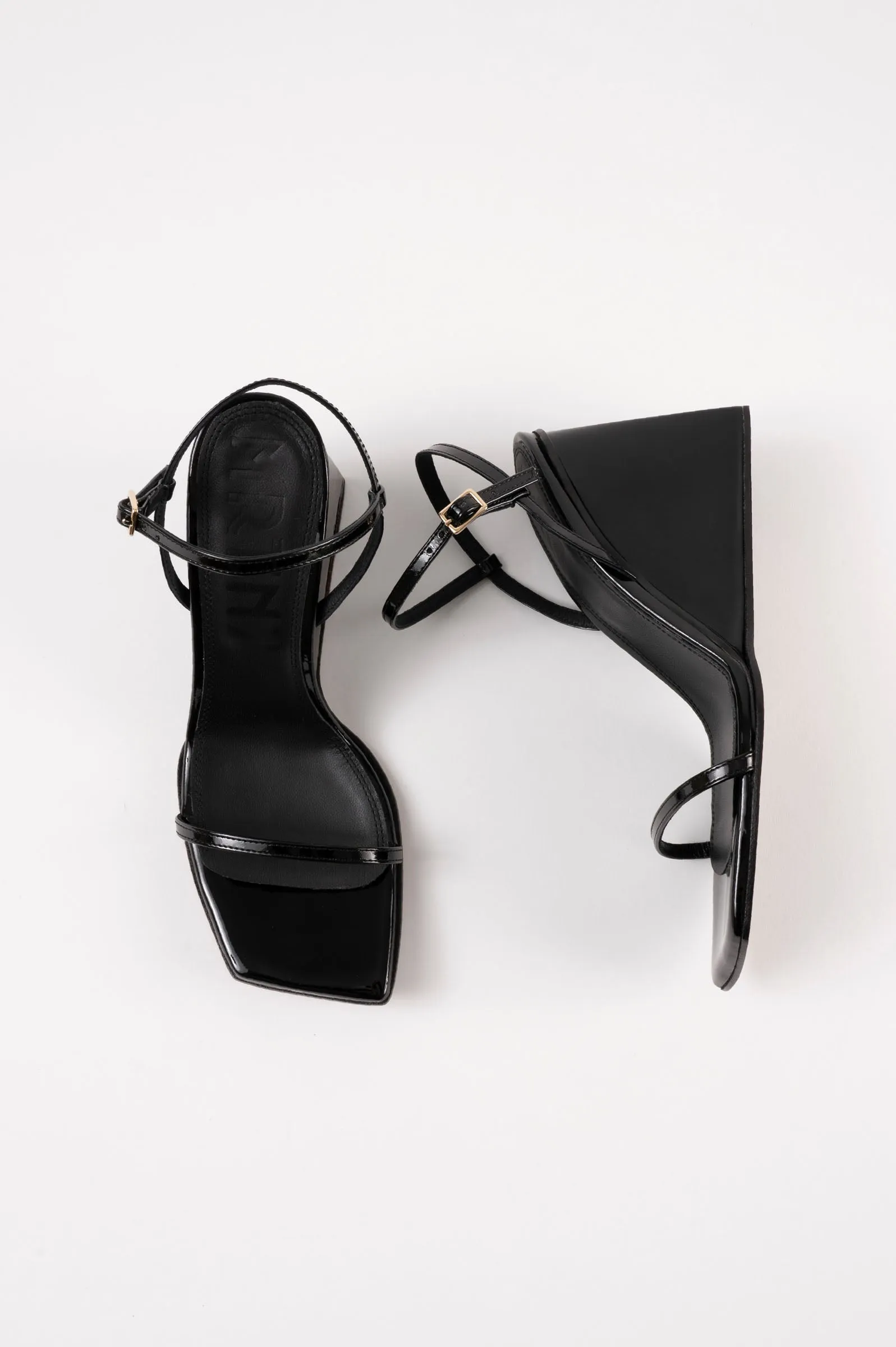 MIRTA - Black Patent Leather Sandals