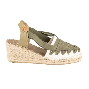 Multicolor Cotton Blend Wedge Espadrille for Women - Tracy-CU