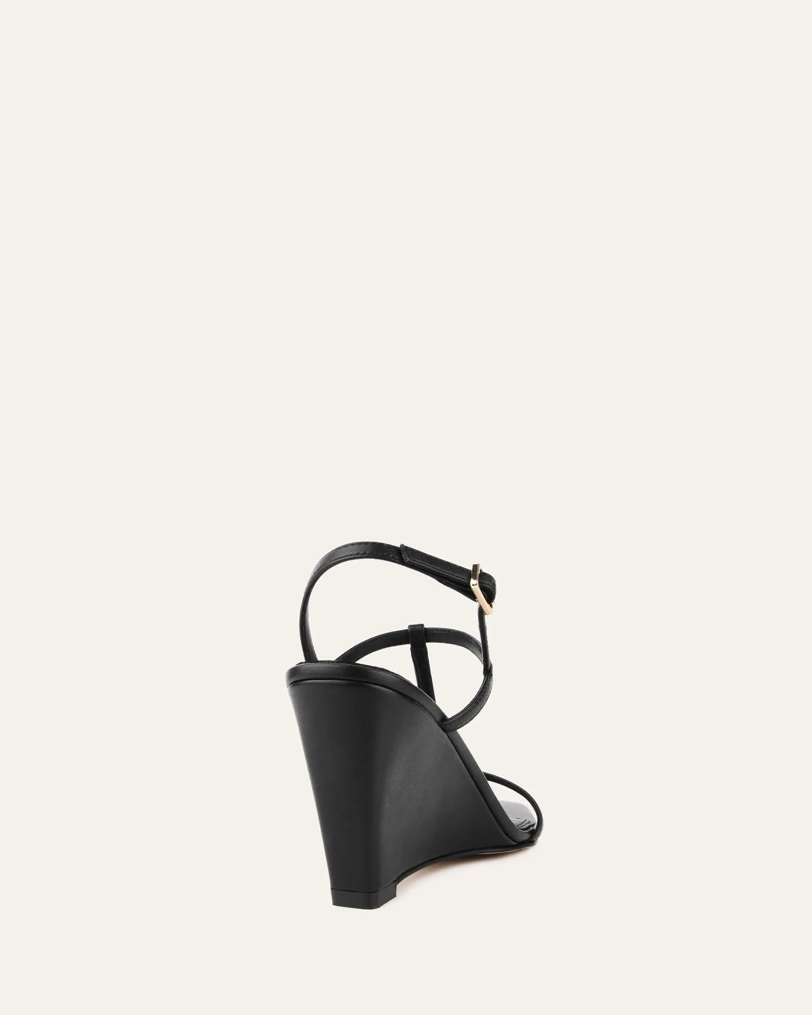 OPHELIA MID HEEL WEDGES BLACK LEATHER