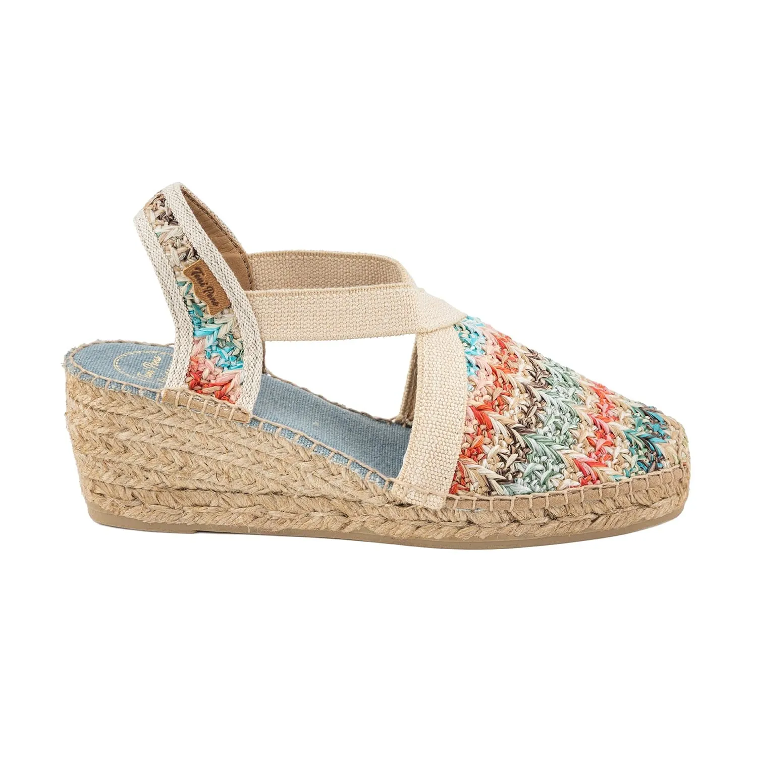 plain Cotton Blend Wedge Espadrille for Women - Terra-HK