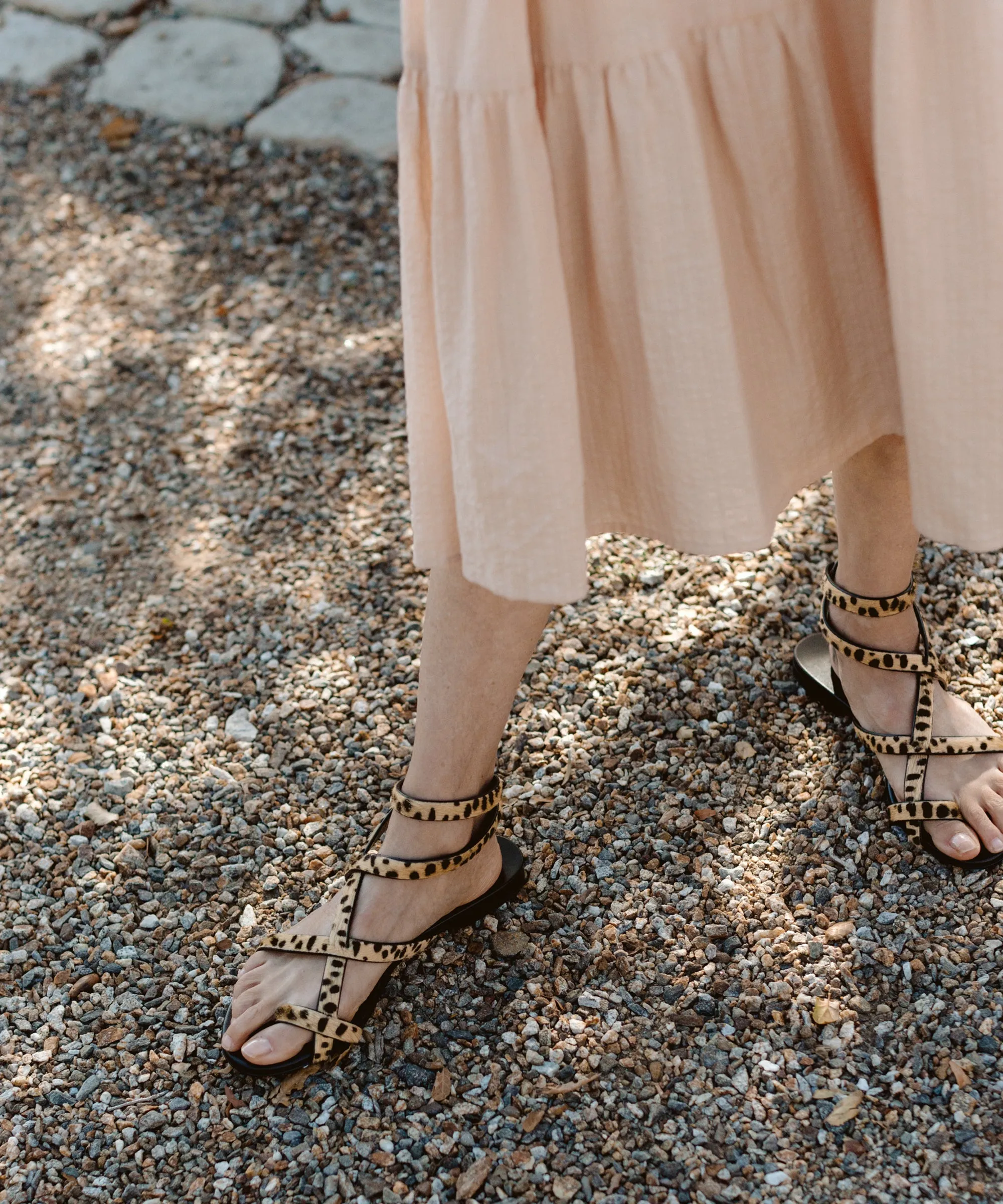 Pony Hair Strappy Sandal