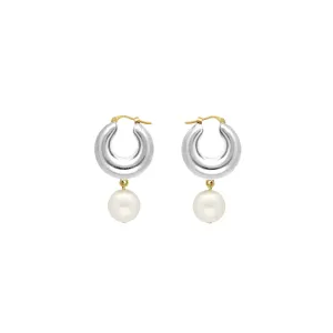 Vanessa Baroni - Circlet Earring Silver Pearl